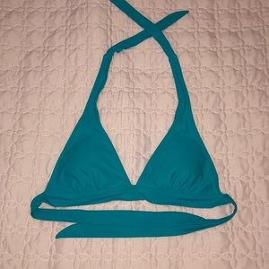 Blue Tie Bikini Top